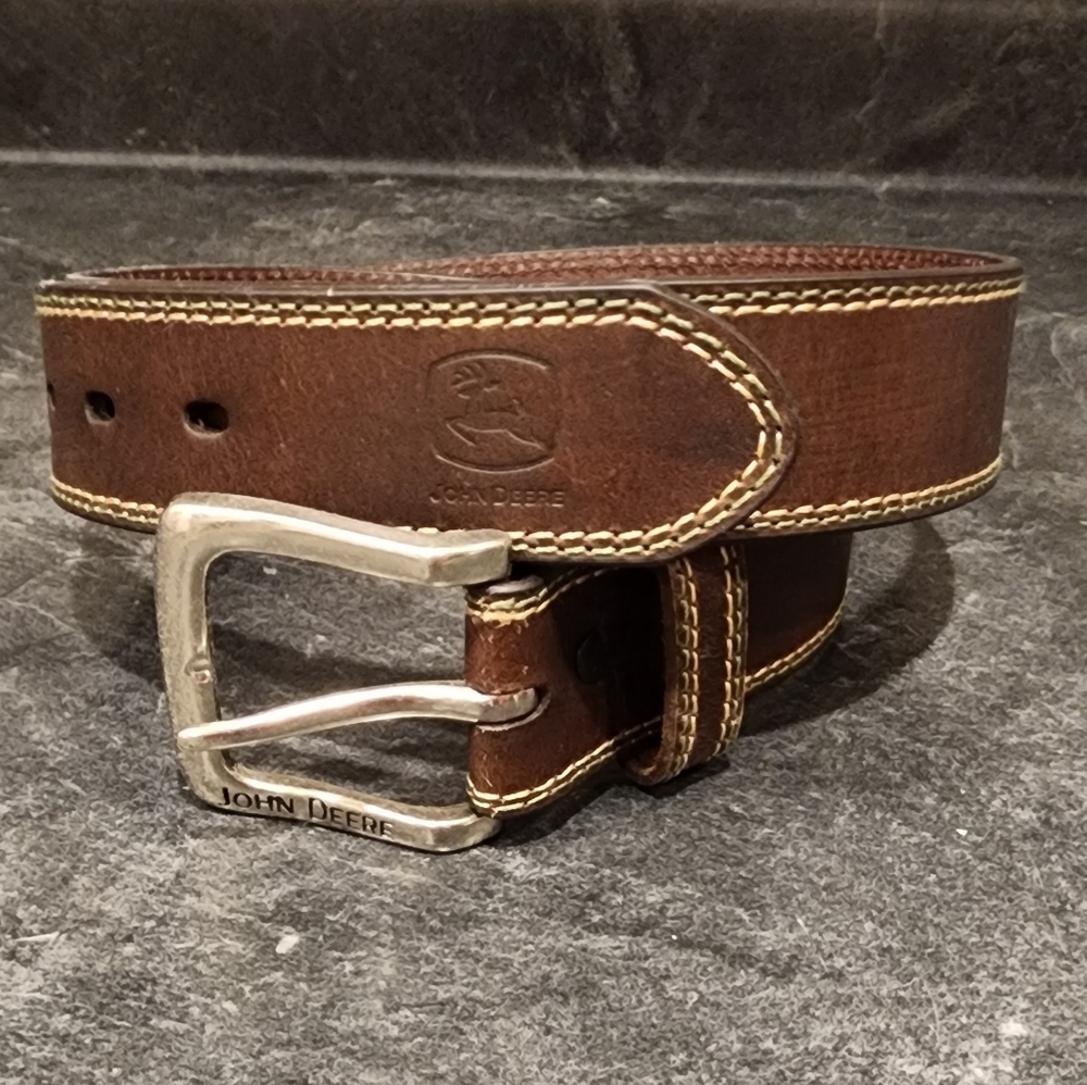John Deere Size 36 Brown Leather Belt